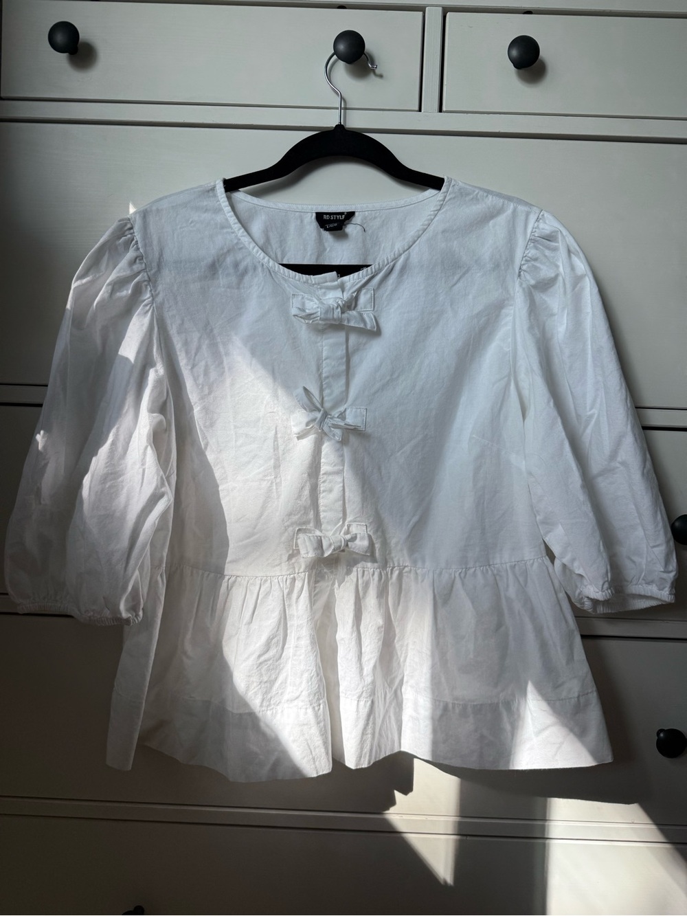 White Tie Front Blouse